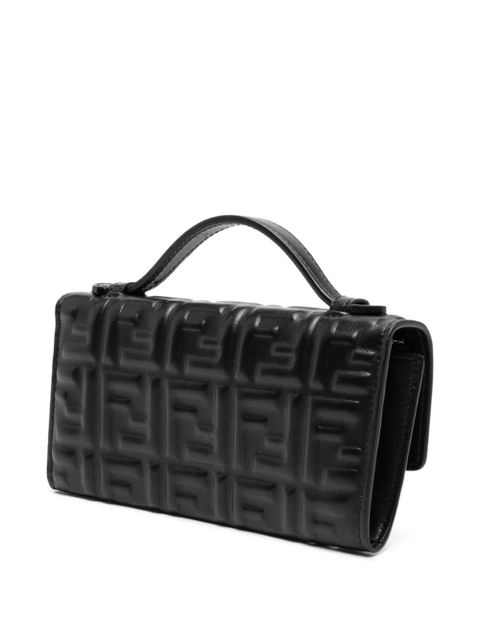 FENDI enbossed leather mini bag - Black