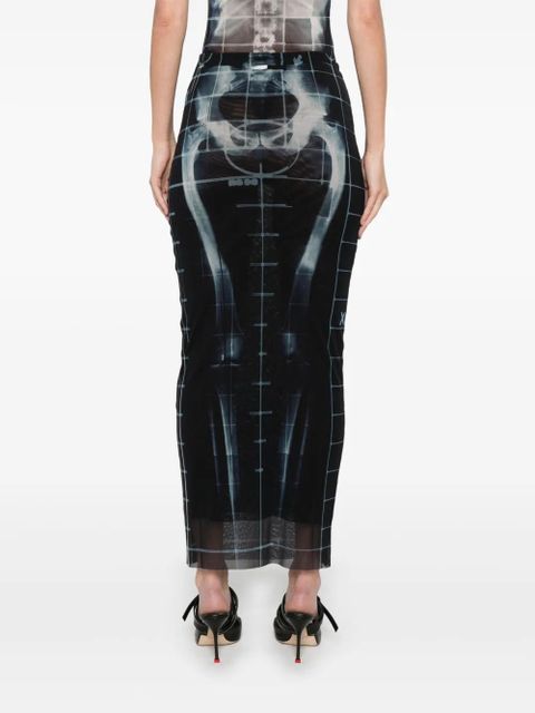 Jean Paul Gaultier X-Ray maxi skirt - Black