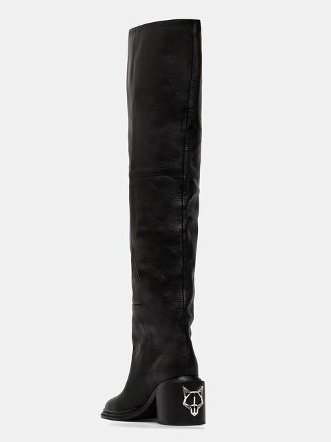 Naked Wolfe kozaki skórzane Nature kolor czarny na słupku Nature Nappa Prince Leather Black