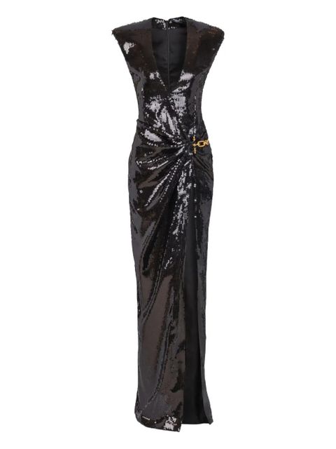 Balmain draped sequin-embellished dress - Black - zdjęcie produktu nr 1