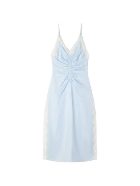 SANDRO ruched lace-detail dress - Blue - zdjęcie produktu nr 1