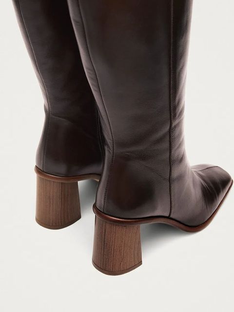 Alohas kozaki skórzane East damskie kolor brązowy na słupku BTWEC1-30