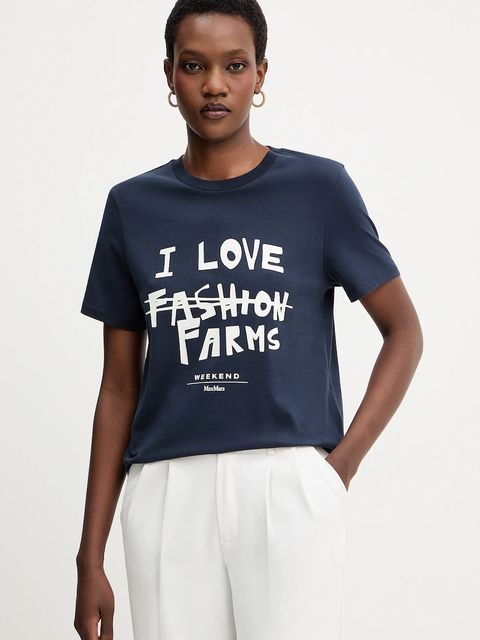 Weekend Max Mara t-shirt bawełniany CLOWN damski kolor granatowy 2525976012600 - zdjęcie produktu nr 1