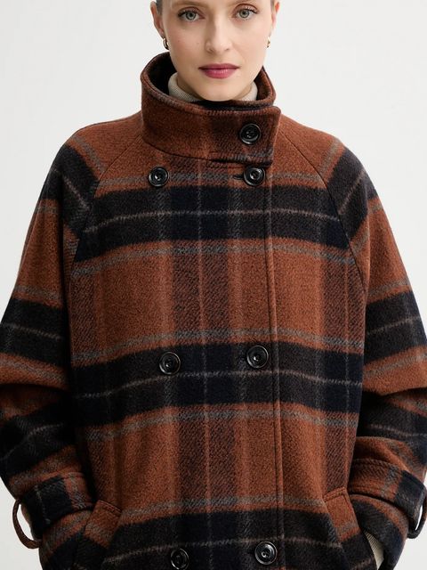 Sessun płaszcz z dodatkiem wełny kolor brązowy 25112023