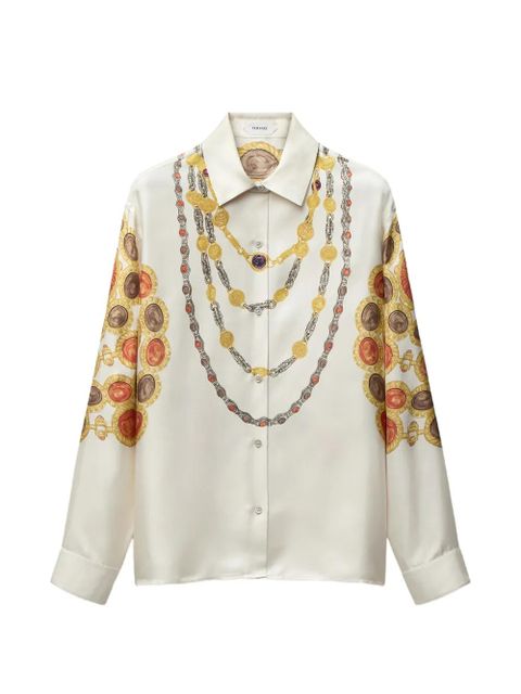 Versace printed silk twill shirt - Neutrals - zdjęcie produktu nr 1