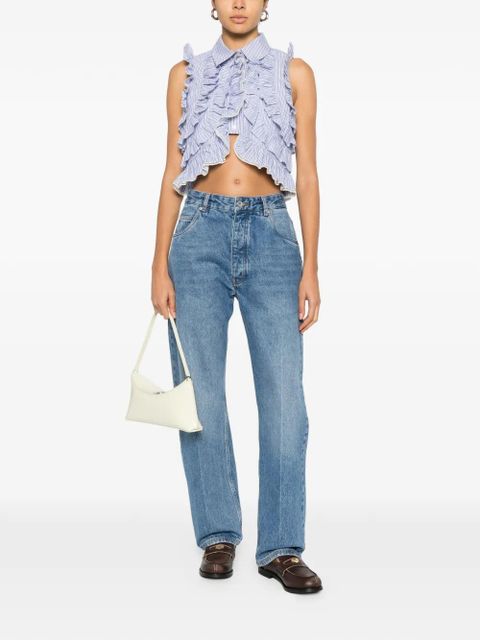 SANDRO striped-pattern ruffled blouse - Blue - zdjęcie produktu nr 2