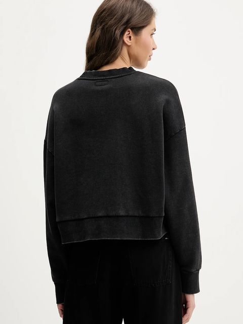 Guess Jeans bluza bawełniana damska kolor czarny z aplikacją W6RQ04 KCPR1