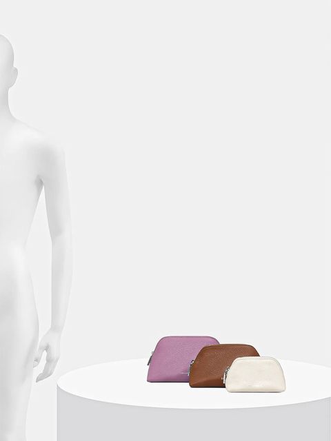 Coccinelle kosmetyczka skórzana 3-pack kolor fioletowy E5.TMF.25.04.01