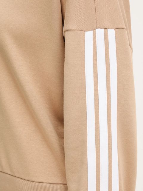 adidas bluza 3-Stripes damska kolor beżowy z aplikacją JX7629