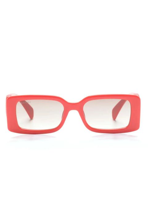 Gucci Eyewear Interlocking G rectangular-frame sunglasses - Red - zdjęcie produktu nr 1