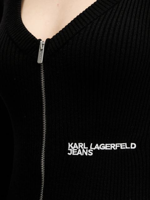 Karl Lagerfeld Jeans sukienka kolor czarny midi dopasowana A4W13011