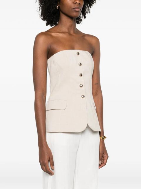 Maje button flap-pocket top - Neutrals