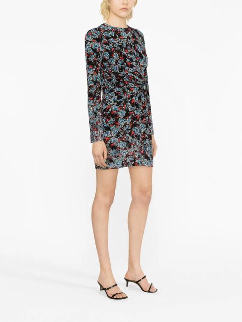 Zadig&Voltaire Radar floral-print embellished silk minidress - Black