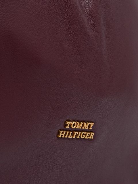Tommy Hilfiger torebka skórzana kolor bordowy AW0AW18307