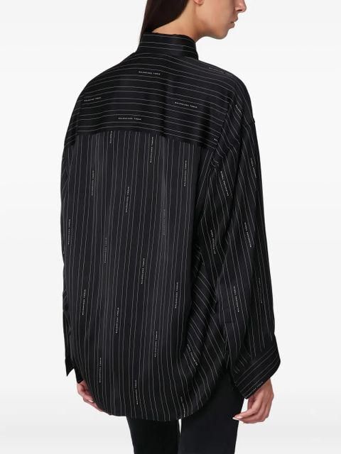 Balenciaga pinstripe logo shirt - Black