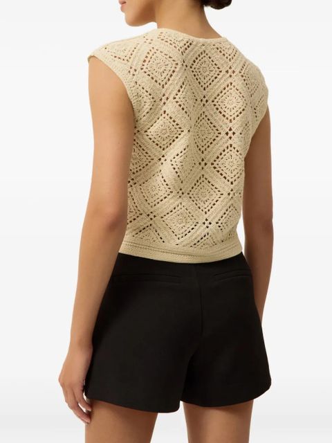 Marie Oliver Rainey crochet blouse - Neutrals