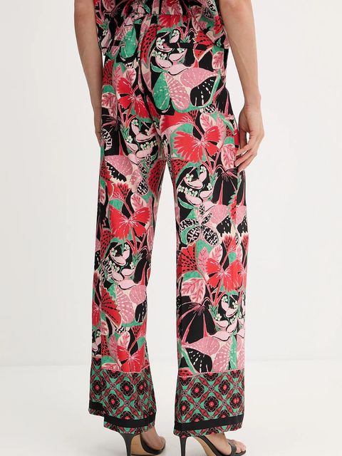 Morgan spodnie damskie kolor czarny proste high waist POY.F