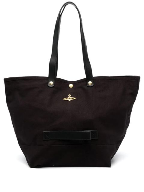 Vivienne Westwood Orb-plaque canvas tote bag - Black - zdjęcie produktu nr 1