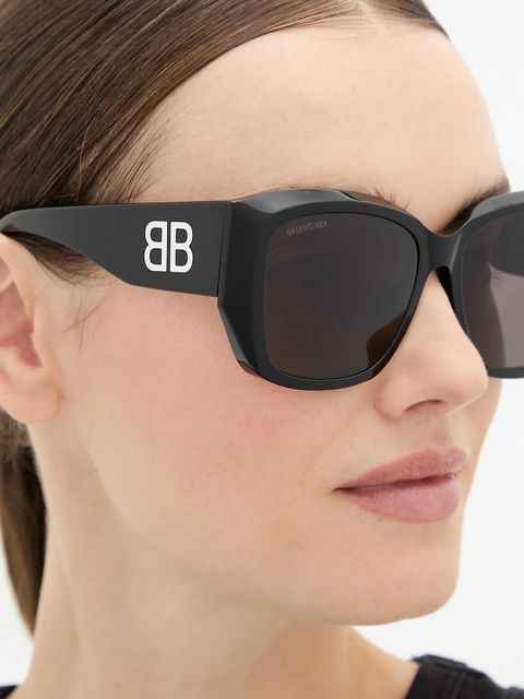 Balenciaga okulary przeciwsłoneczne damskie kolor czarny BB0445SK