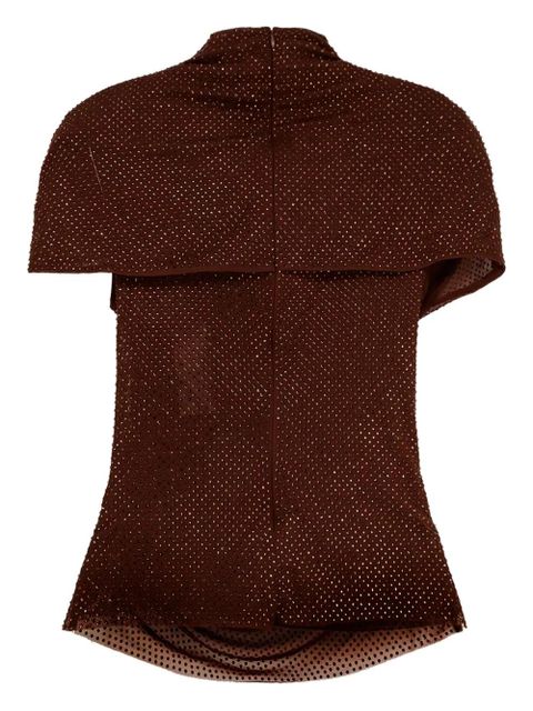 Self-Portrait embellished draped top - Brown - zdjęcie produktu nr 2