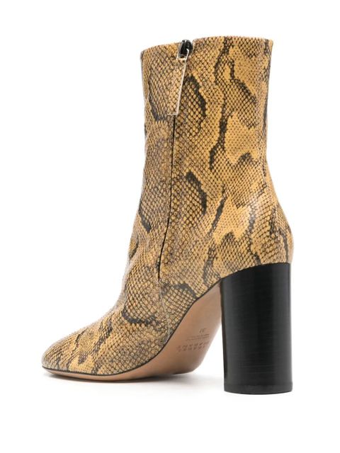 ISABEL MARANT Labee 90mm leather boots - Yellow