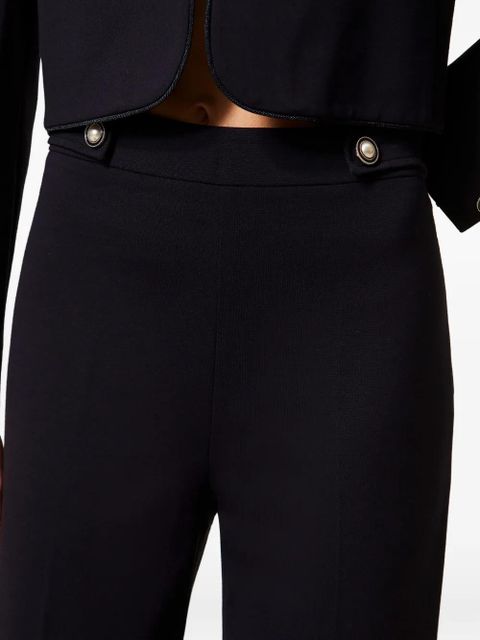 TWINSET pearl-button wide-leg trousers - Blue