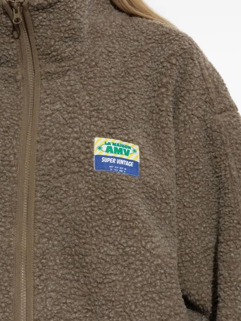 American Vintage Hoktown teddy zip-up coat - Brown