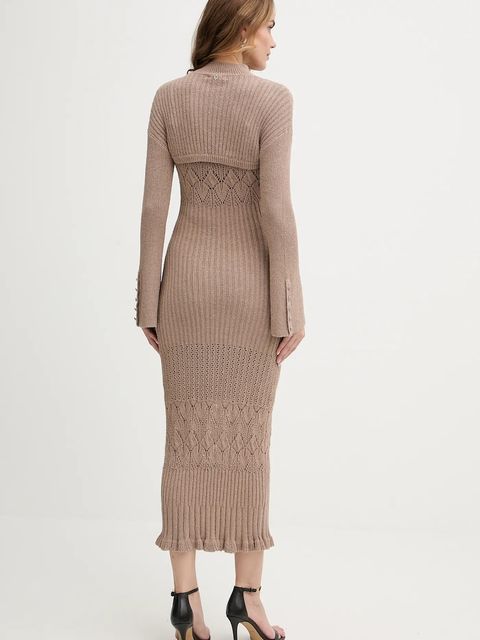 Guess sukienka SHINJU kolor beżowy maxi dopasowana W5BK91 Z4060 - zdjęcie produktu nr 2
