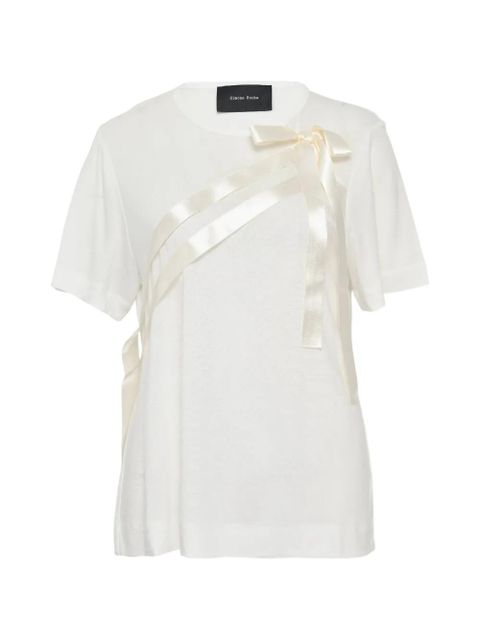 Simone Rocha bow sash T-shirt - White - zdjęcie produktu nr 1