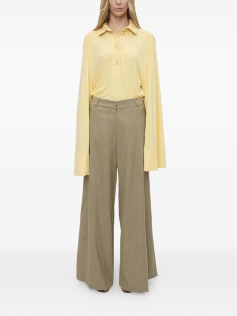 Christopher Esber Deconstruct long-sleeve polo shirt - Yellow