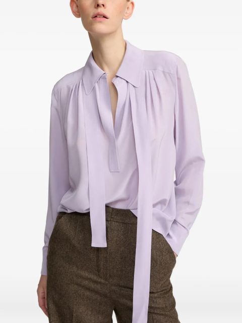 Yves Salomon tie-neck blouse - Purple