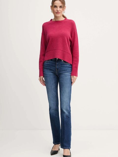 United Colors of Benetton sweter z dodatkiem wełny damski kolor różowy 1244D10BC