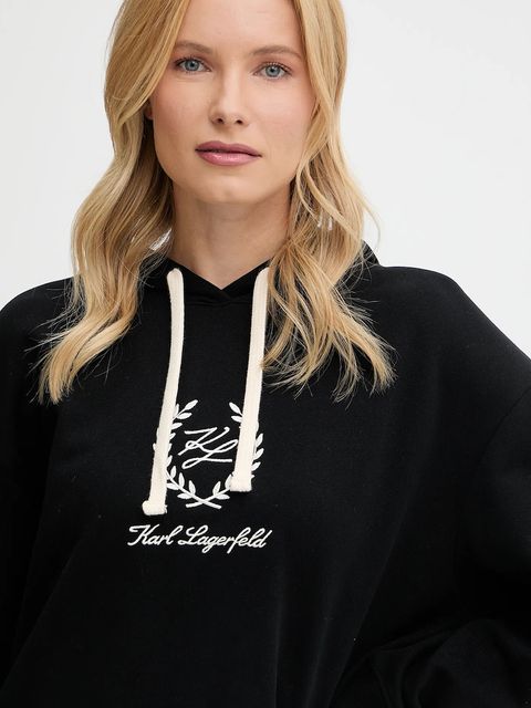 Karl Lagerfeld sukienka bawełniana HOTEL KARL kolor czarny mini oversize A3W44010