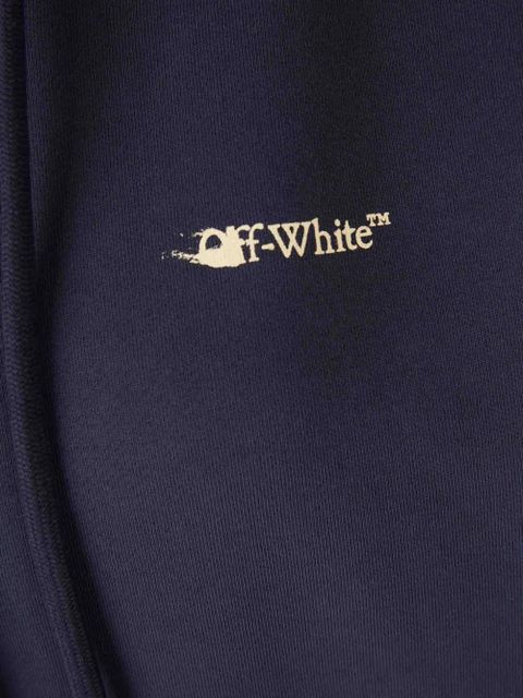 Off-White hooded logo sweatshirt - Blue