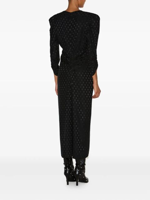 ISABEL MARANT polka-dot pattern puff-sleeve midi dress - Black
