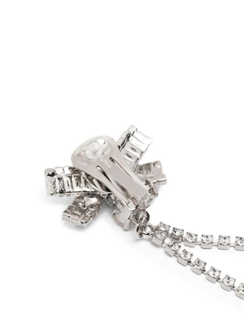 Alessandra Rich bow-pendant earrings - Silver