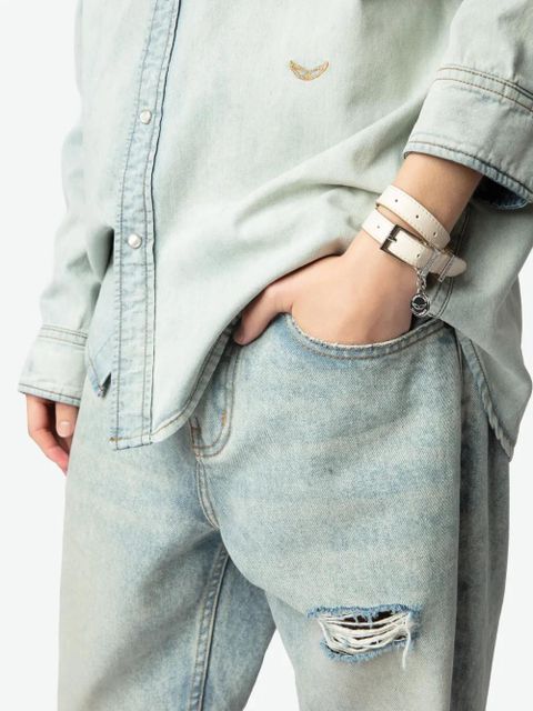 Zadig&Voltaire Sunny double leather bracelet - Neutrals