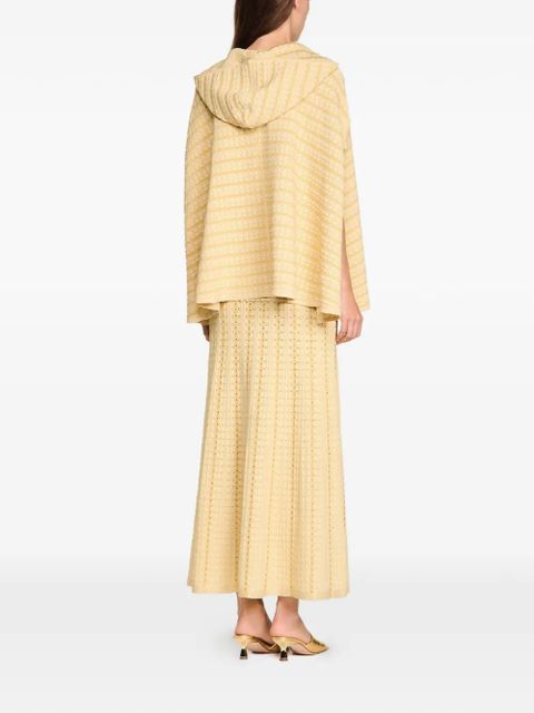 SANDRO rhinestone hooded cape - Neutrals