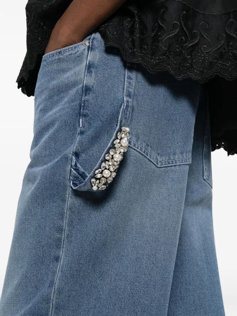 Simone Rocha strap-ebellished jeans - Blue