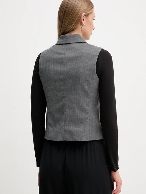 United Colors of Benetton kamizelka kolor szary dwurzędowa 2X8MDJ00O