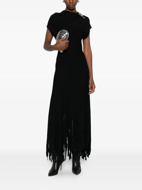 Lanvin safety-pin fringed midi dress - Blue