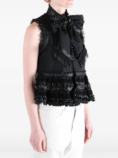 Comme Des Garçons ruffled bow vest - Black