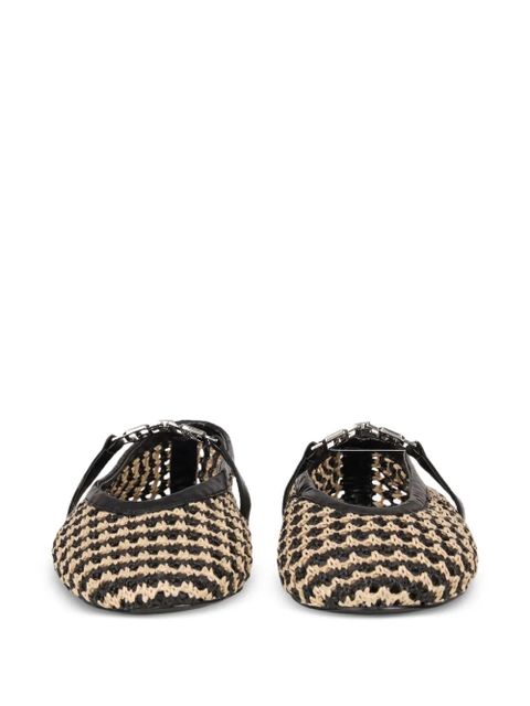GCDS woven ballet flats - Black