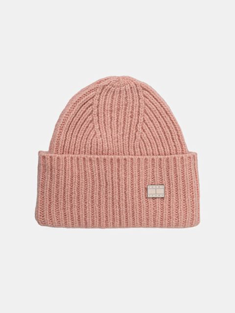 Tommy Jeans czapka z dodatkiem wełny kolor różowy AW0AW17905 - zdjęcie produktu nr 1