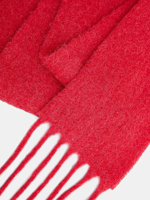 Patou szalik z dodatkiem wełny damski kolor czerwony gładki AC1170238