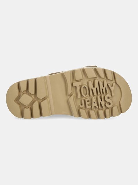 Tommy Jeans klapki zamszowe DOUBLE STRAP SANDAL SUEDE