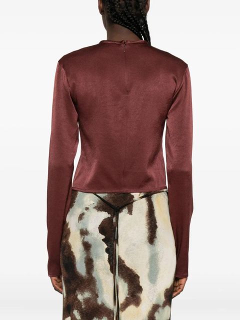 Nanushka asymmetric hem long-sleeved top - Brown