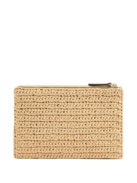 Valentino Garavani Viva Superstar raffia clutch bag - Neutrals
