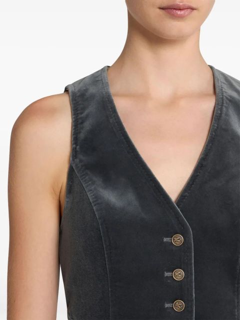 ETRO V-neck velvet waistcoat - Blue