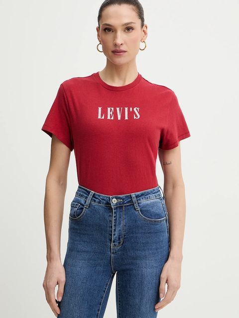 Levi's t-shirt bawełniany damski kolor czerwony A2226 - zdjęcie produktu nr 1
